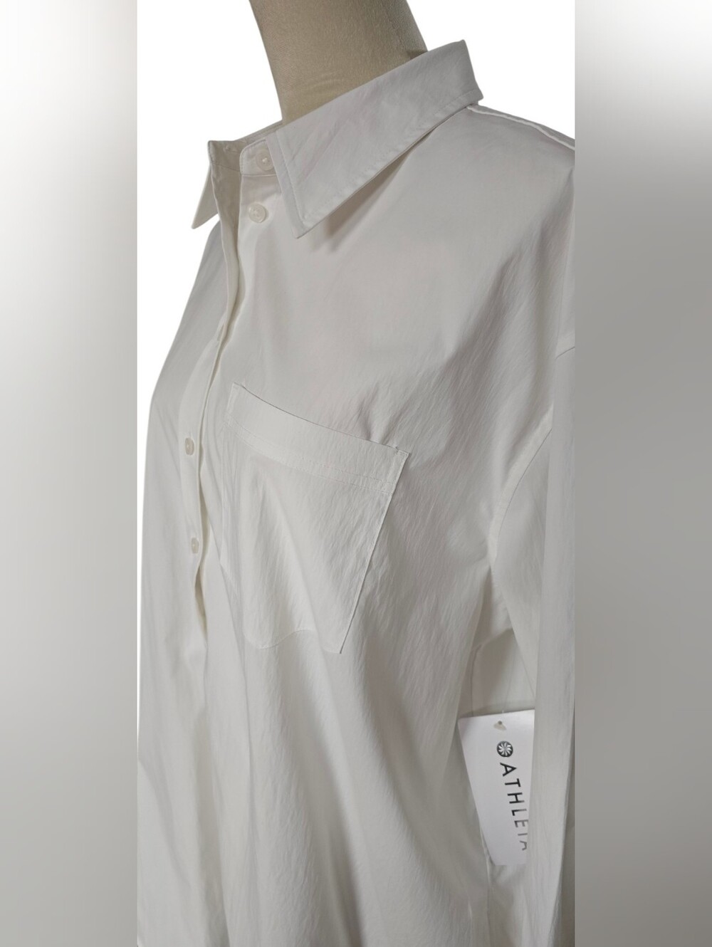 *NWT* Athleta Women's Midday Relaxed Poplin Shirt, Bright White - sz L - Picture 5 of 14